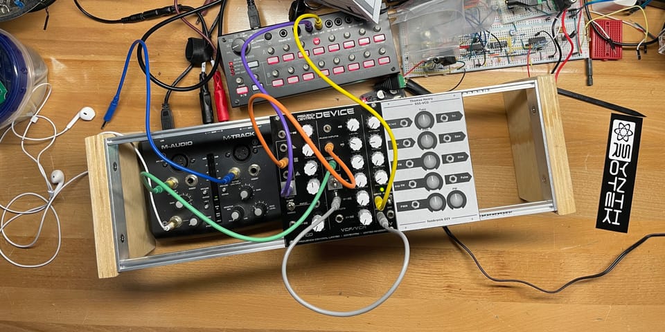 Korg Sequencer driving Frequency Central "Device" through M-Audio M-Track